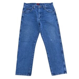 Wrangler 31MWZGK Relaxed Fit Jeans Mens 34x31 Blue Denim Straight Leg Workwear